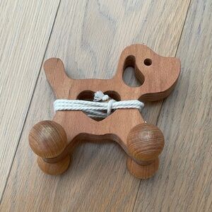 Wooden Dog-Shaped Pull Toy Baby Toddler Kids